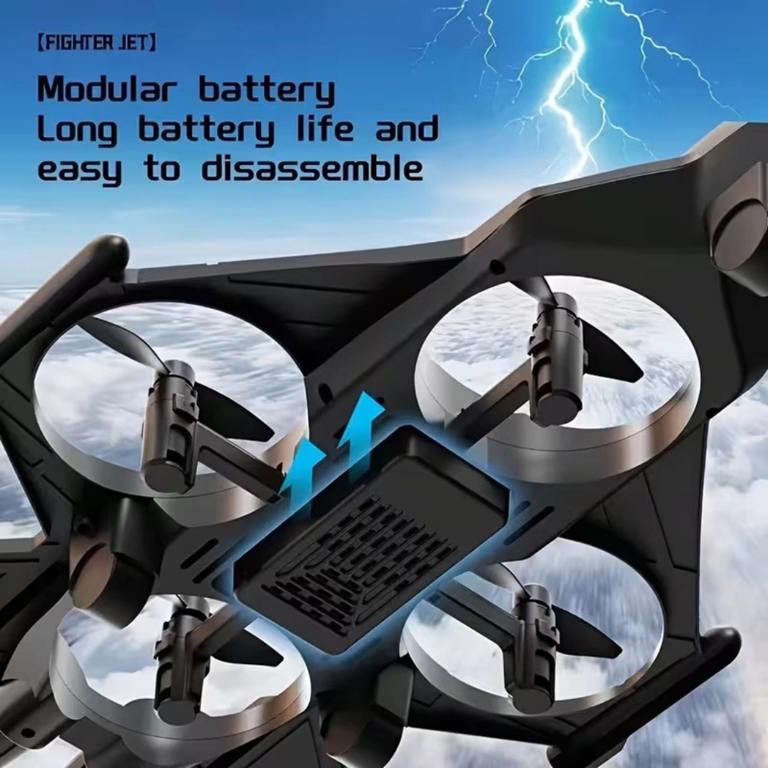 Rechargeable RC Drone Plane with Altitude Hold & 360° Stunts – Remote Control Flying Toy with LED Lights (Random Color)