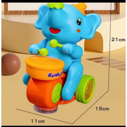 Interactive Musical Elephant Plush Toy with Drumming, Lights & Dancing Action for Kids