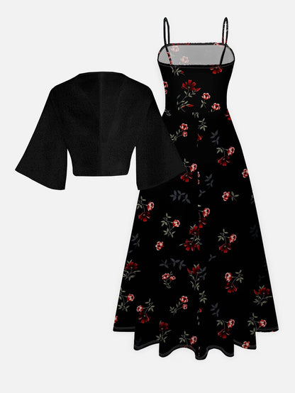 Red Rose Garden Dress Set