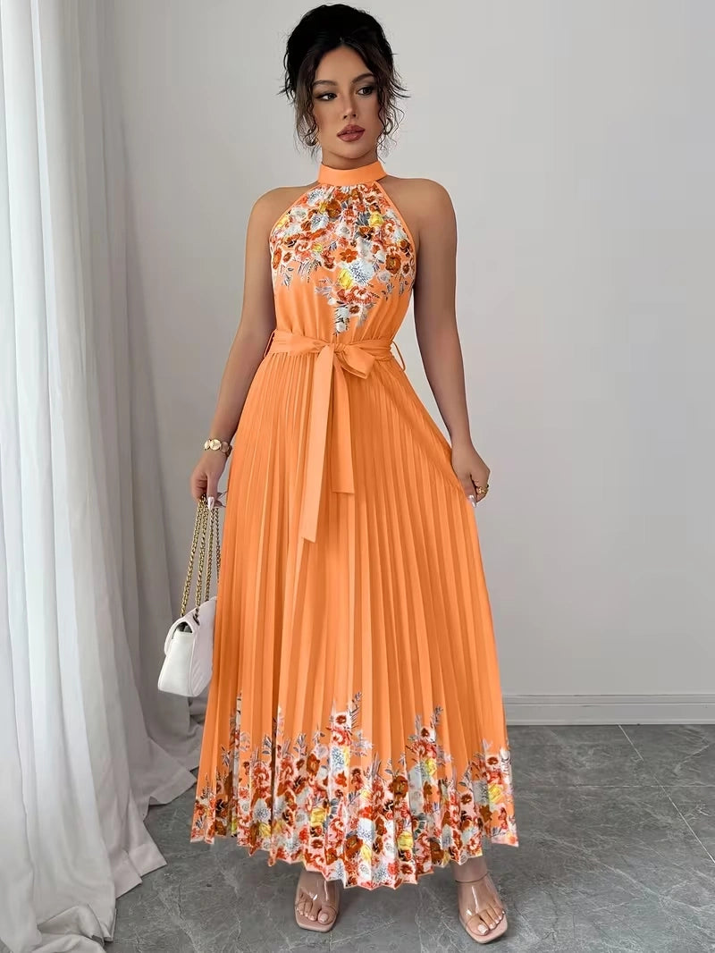 Women's Summer Floral Halter Dress