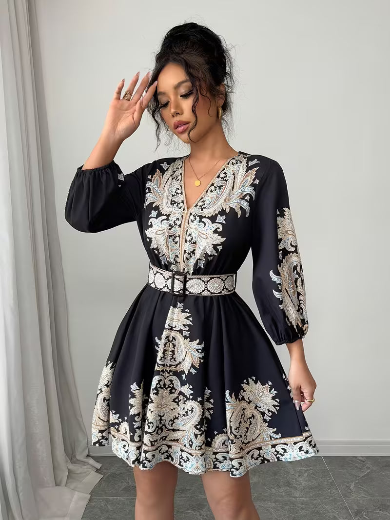 Floral Luxe Flare Dress