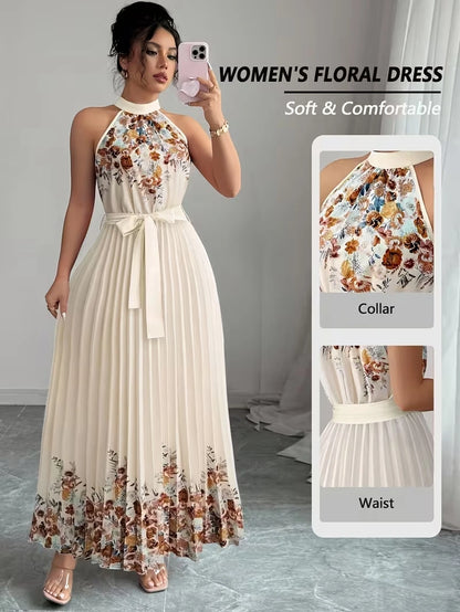 Women's Summer Floral Halter Dress