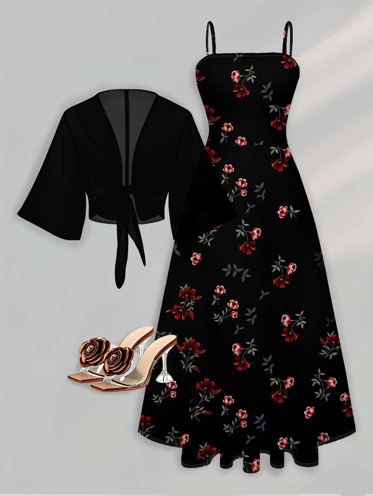 Red Rose Garden Dress Set