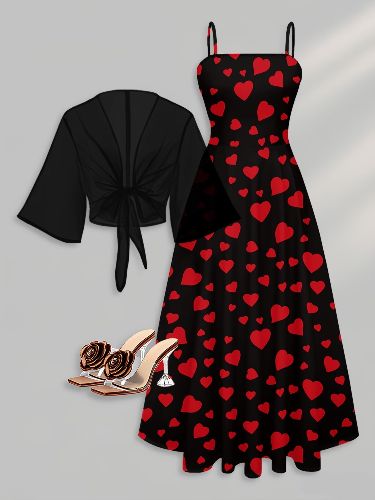 Midnight Heart Elegance Dress Set