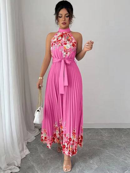 Women's Summer Floral Halter Dress