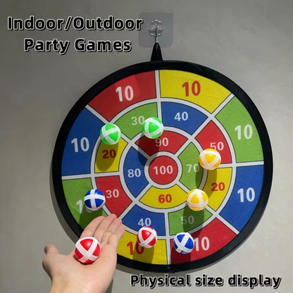 Kids Sticky Ball Dart Board Game Set – Indoor & Outdoor Target Throwing Toy for Family Play