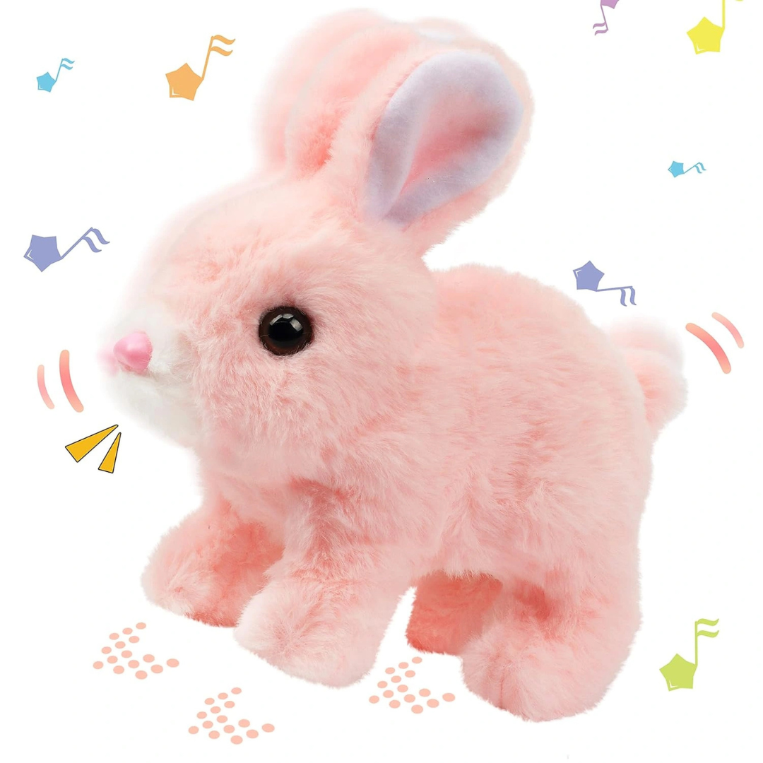 Interactive Hopping Bunny Toy with Sound & Walking Action for Kids 3+ Years (Pink, 1 Piece)