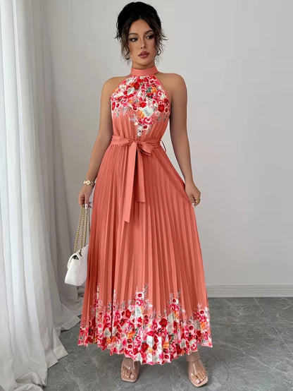 Women's Summer Floral Halter Dress
