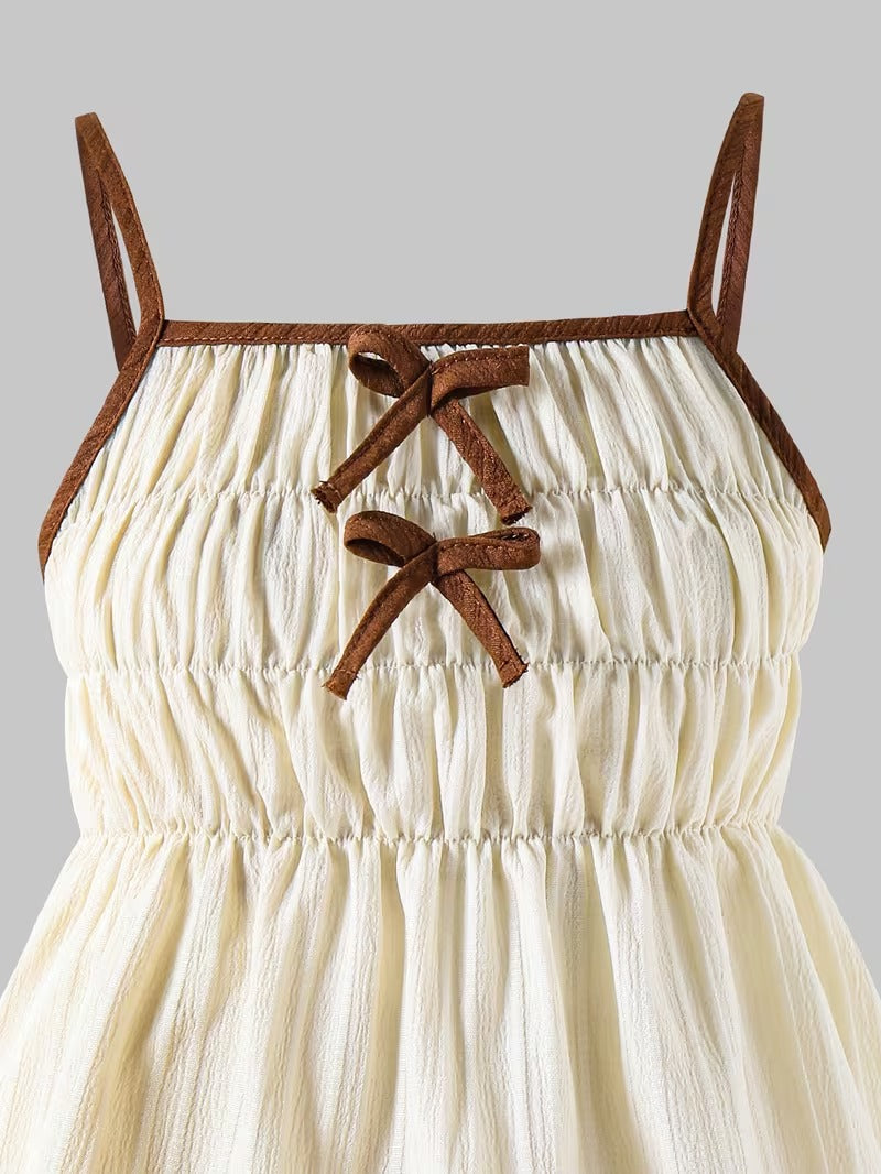 Trendy Girls Bow Tie Co-Ord Set