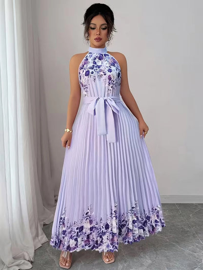 Women's Summer Floral Halter Dress