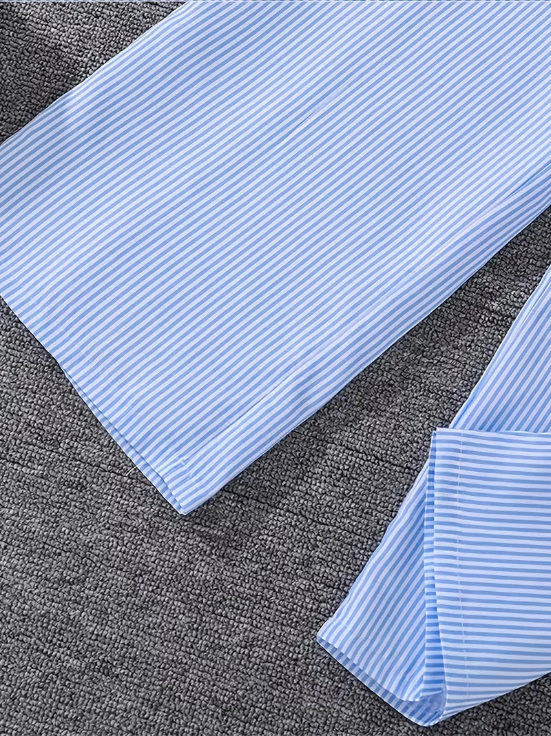Classic Button-Down Shirt & Wide-Leg Co-Ord Set for Women