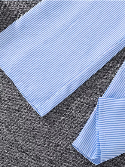 Classic Button-Down Shirt & Wide-Leg Co-Ord Set for Women