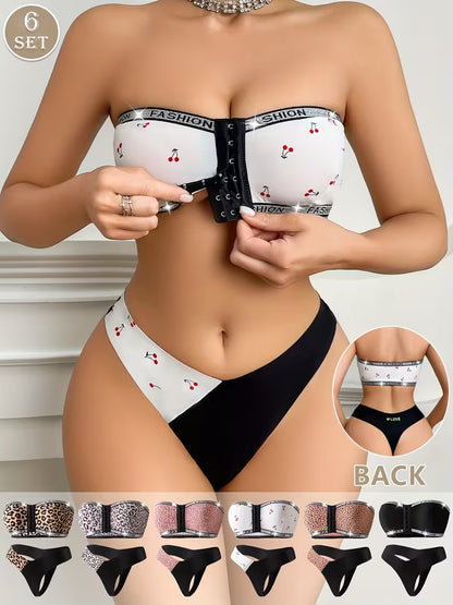 Pack of 6 Women's Bra & Panty Set – Soft Comfortable Everyday Lingerie Combo