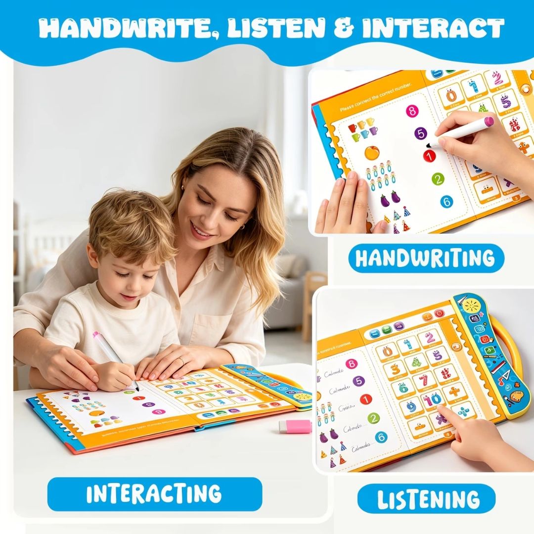 Talking Educational Book for ABCs, Numbers, Phonics, Transportation & Musical Instruments (Ages 3+)