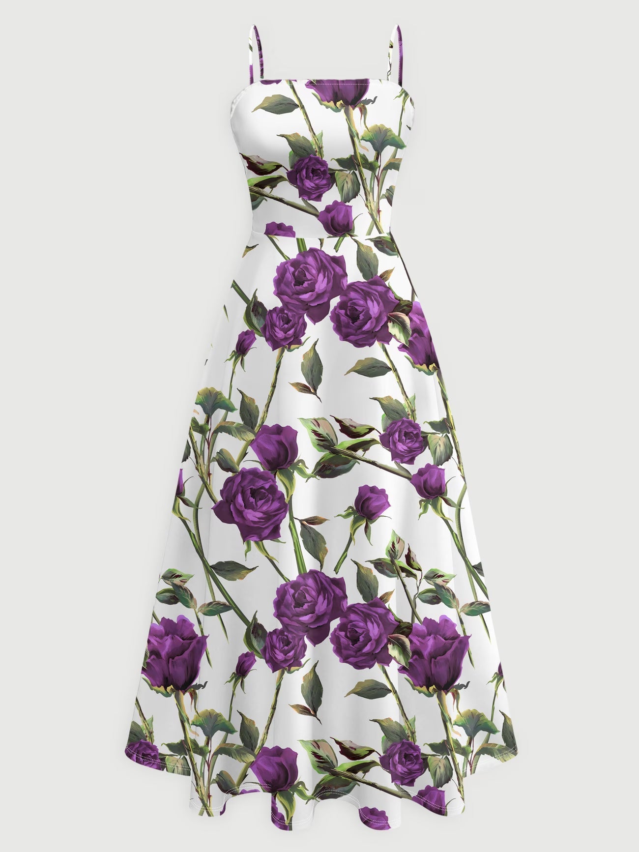 Elegant Women's Vintage Artistic Floral Print Dress Set