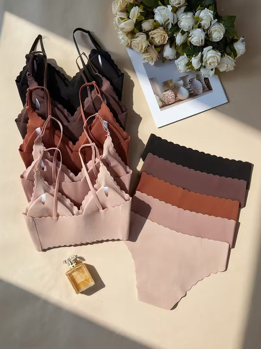 Pack of 6 Women's Bra & Panty Set – Soft Comfortable Everyday Lingerie Combo