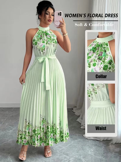 Women's Summer Floral Halter Dress
