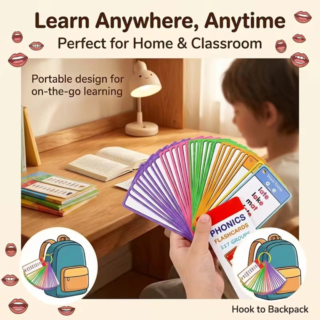 Phonics Flash Cards for Kids (117 Groups)