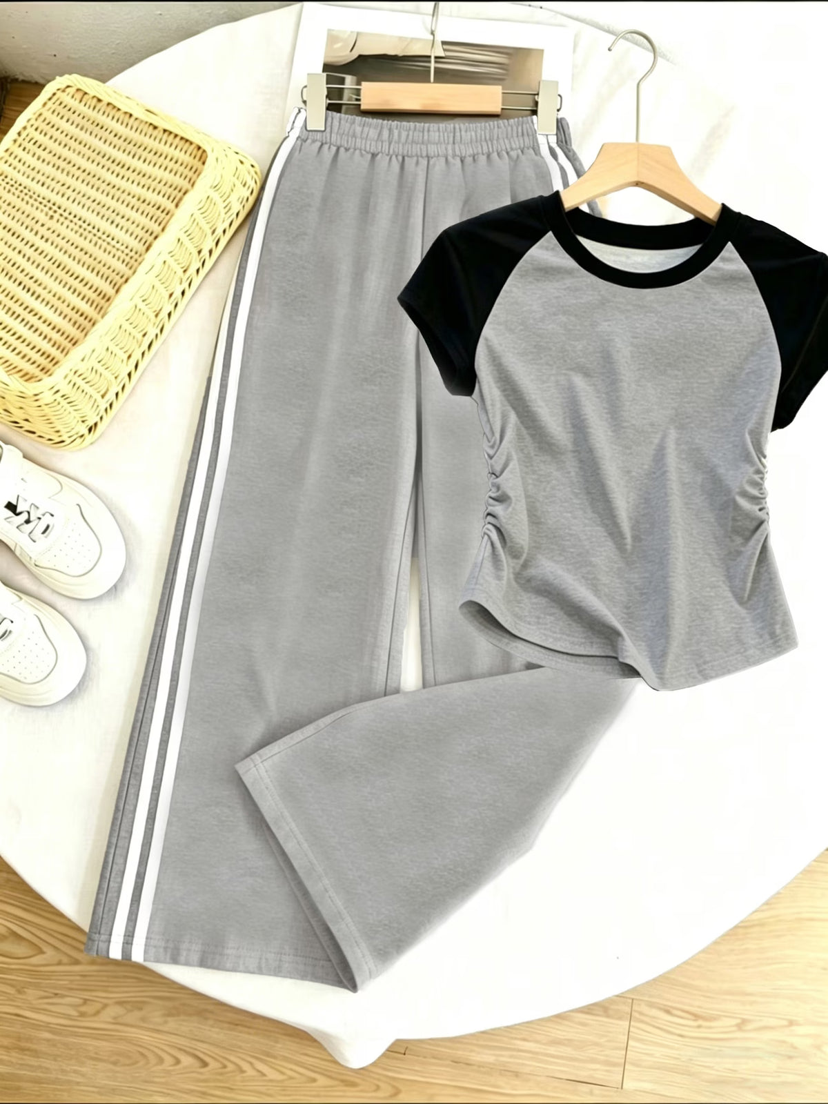 Women’s Collared Half-Zip Top & Wide-Leg Pants Co-Ord Set