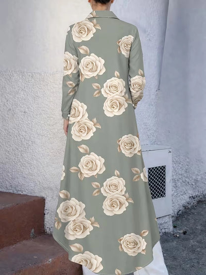 Autumn Celeste Elegant Maxi Co-Ord Set | T-Shirt & Straight-Fit Pants