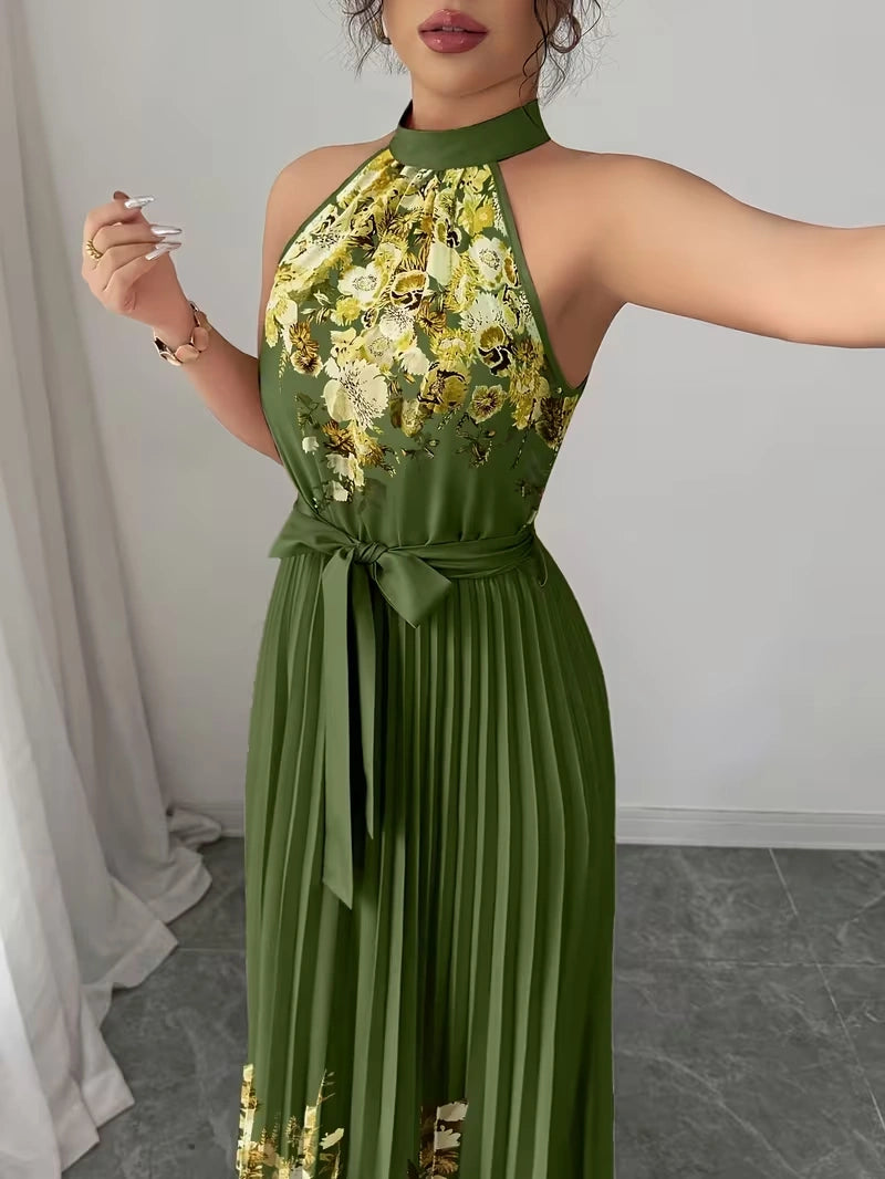 Women's Summer Floral Halter Dress