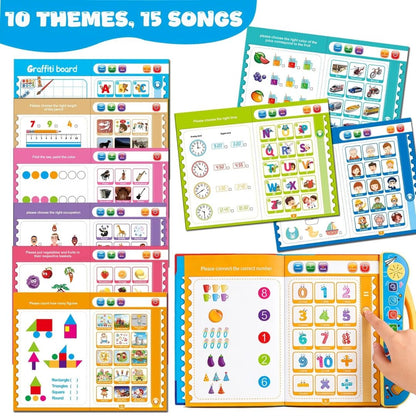 Talking Educational Book for ABCs, Numbers, Phonics, Transportation & Musical Instruments (Ages 3+)