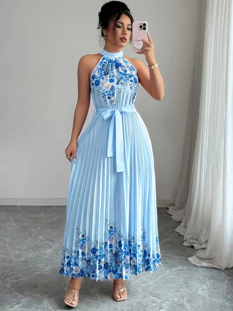 Women's Summer Floral Halter Dress
