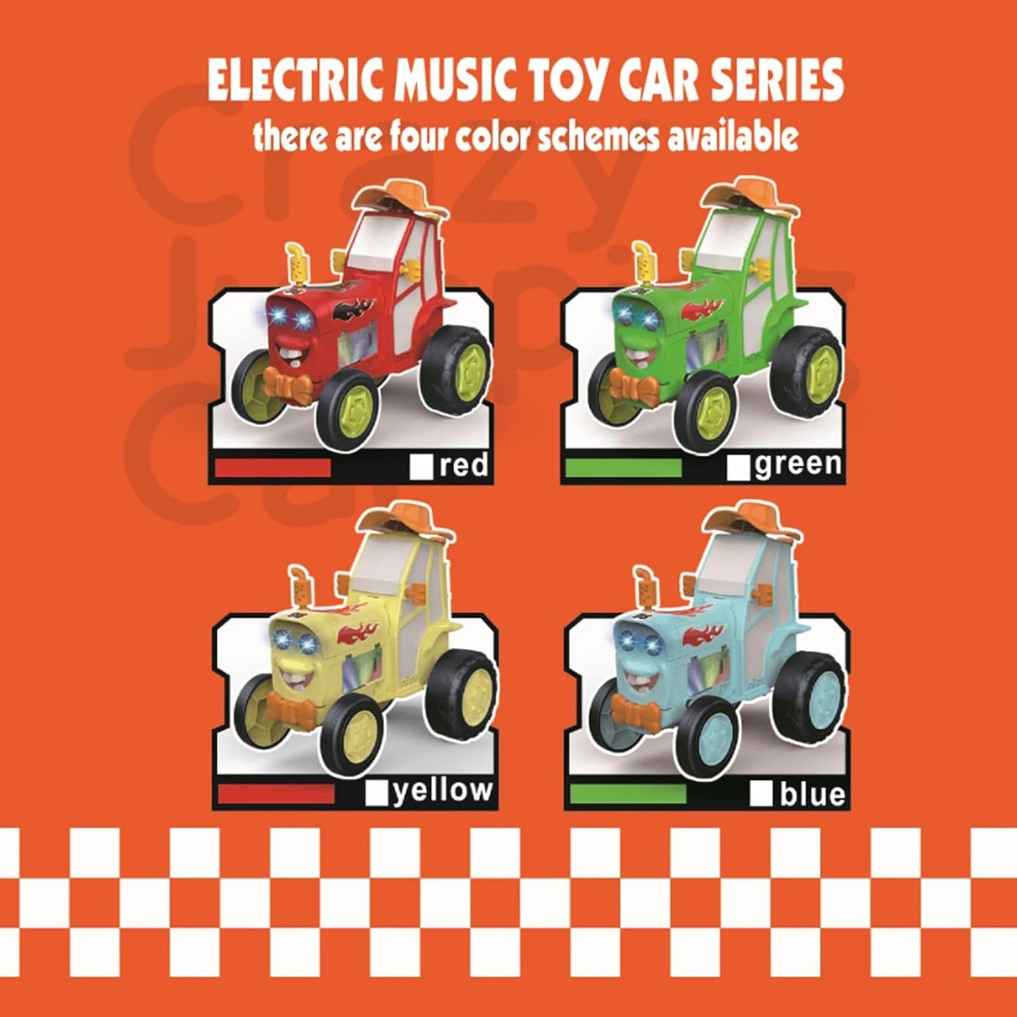 Remote Control Crazy Jumping Car – Rechargeable RC Stunt Car with Lights & Music for Kids
