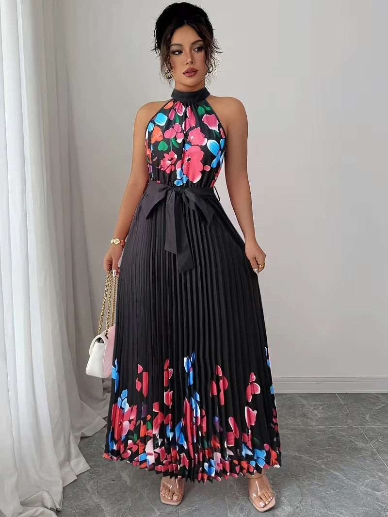 Women's Summer Floral Halter Dress