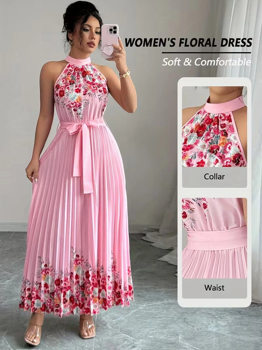 Women's Summer Floral Halter Dress