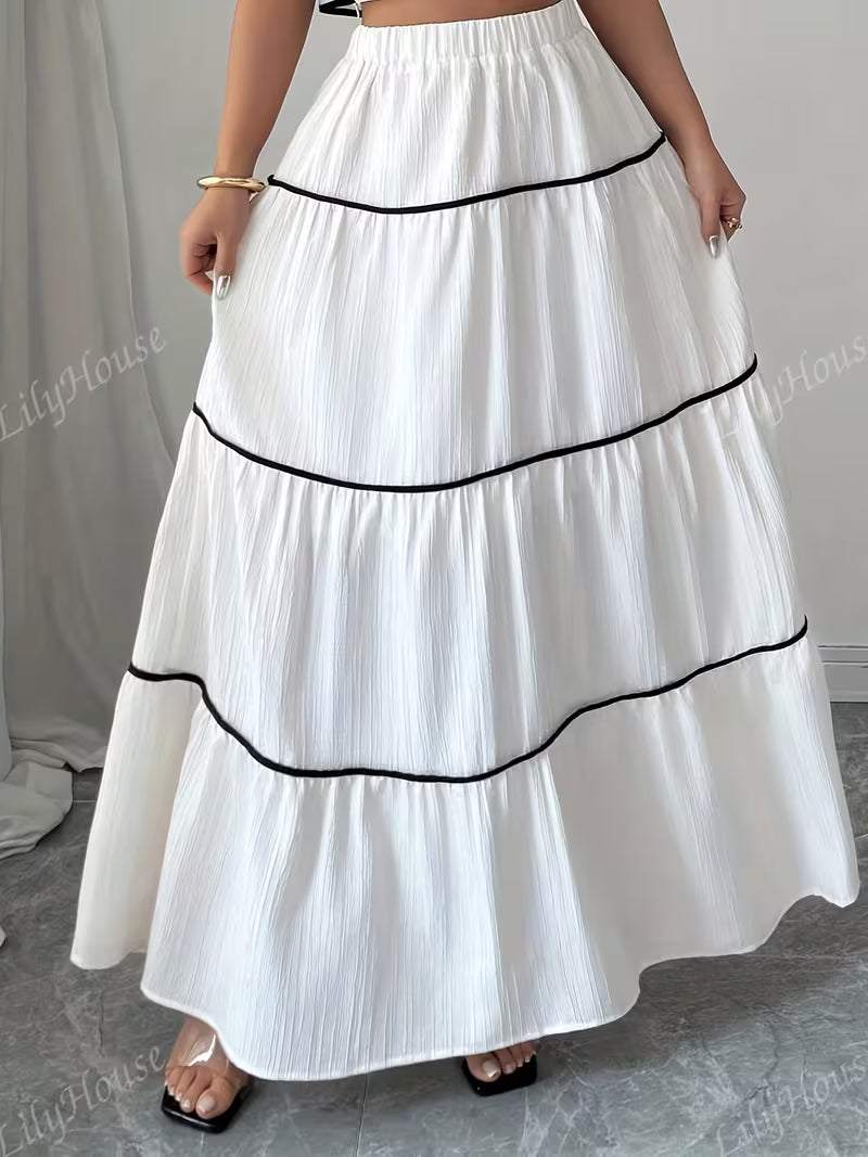 Women’s  Ruched Crop Top & Maxi Skirt Co-Ord Set