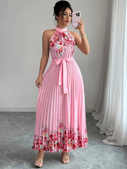 Women's Summer Floral Halter Dress