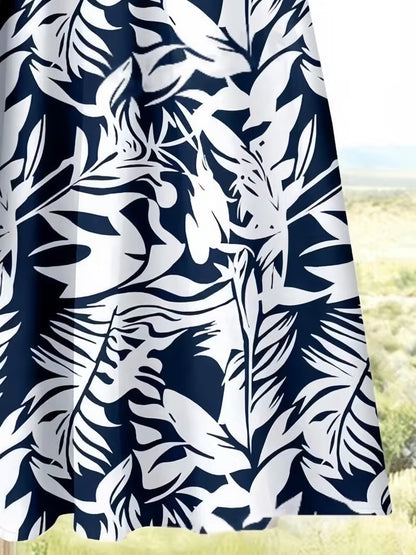 Women's Summer Casual Skirt Co-Ord Set | Solid Top & Printed Skirt 2-Piece Outfit