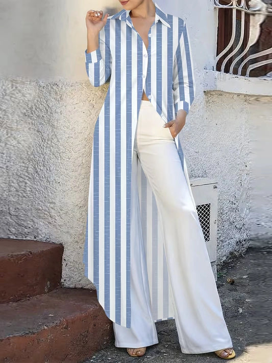 Autumn Celeste Elegant Maxi Co-Ord Set | T-Shirt & Straight-Fit Pants