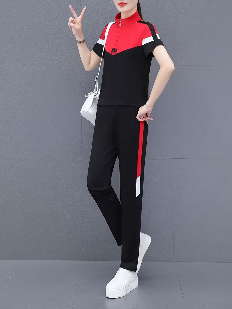 Women's Summer Relaxed Fit Co-Ord Set | Casual Short Sleeve Top & Wide-Leg Pants