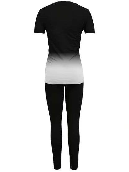 Women's Printed Top & Pants Co-Ord Set | Casual Short Sleeve Crew Neck Outfit