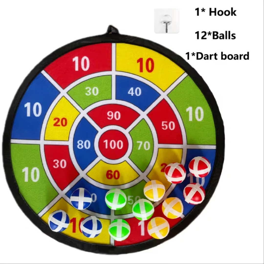 Kids Sticky Ball Dart Board Game Set – Indoor & Outdoor Target Throwing Toy for Family Play