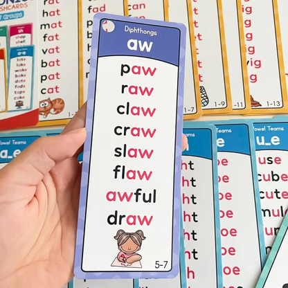 Phonics Flash Cards for Kids (117 Groups)