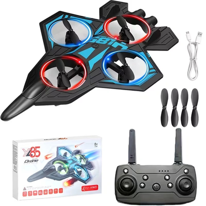 Rechargeable RC Drone Plane with Altitude Hold & 360° Stunts – Remote Control Flying Toy with LED Lights (Random Color)