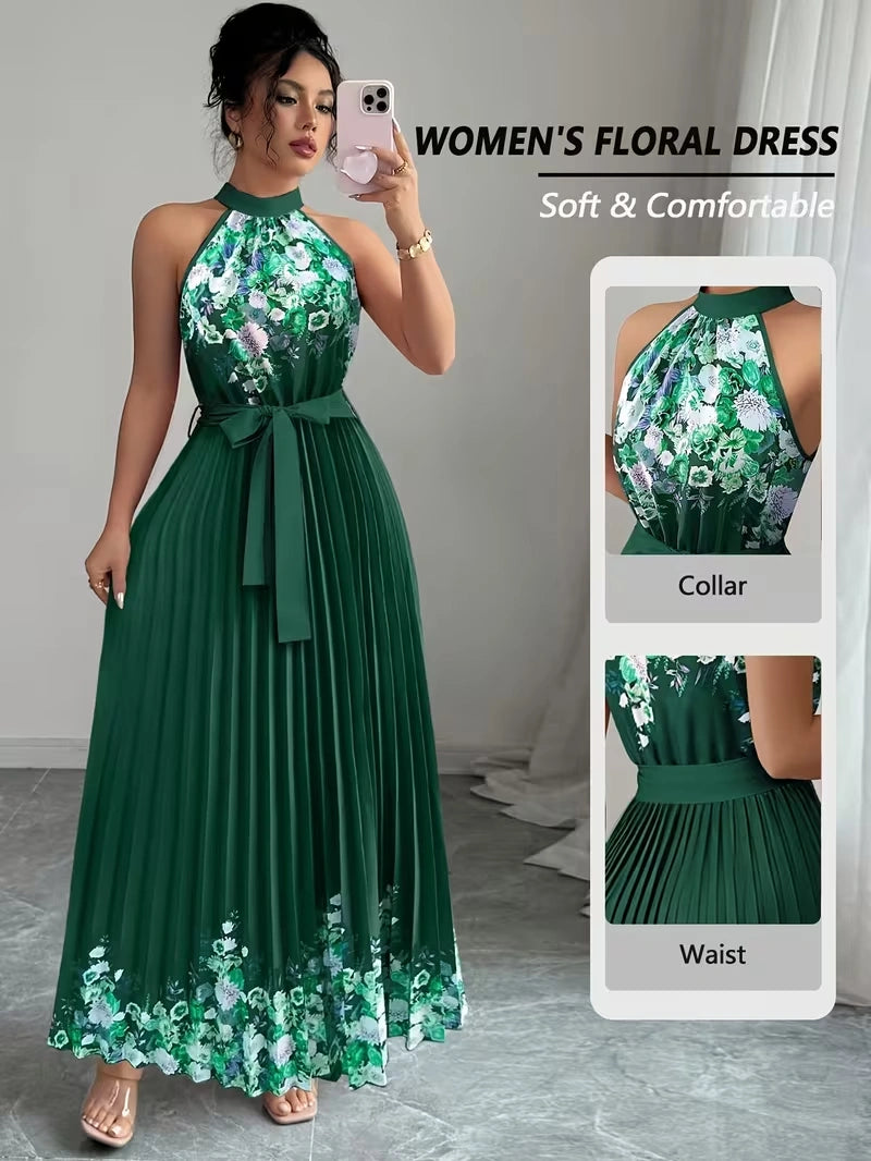Women's Summer Floral Halter Dress