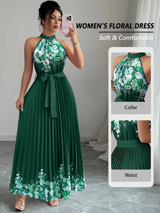 Women's Summer Floral Halter Dress