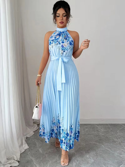 Women's Summer Floral Halter Dress