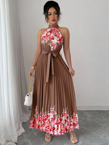 Women's Summer Floral Halter Dress