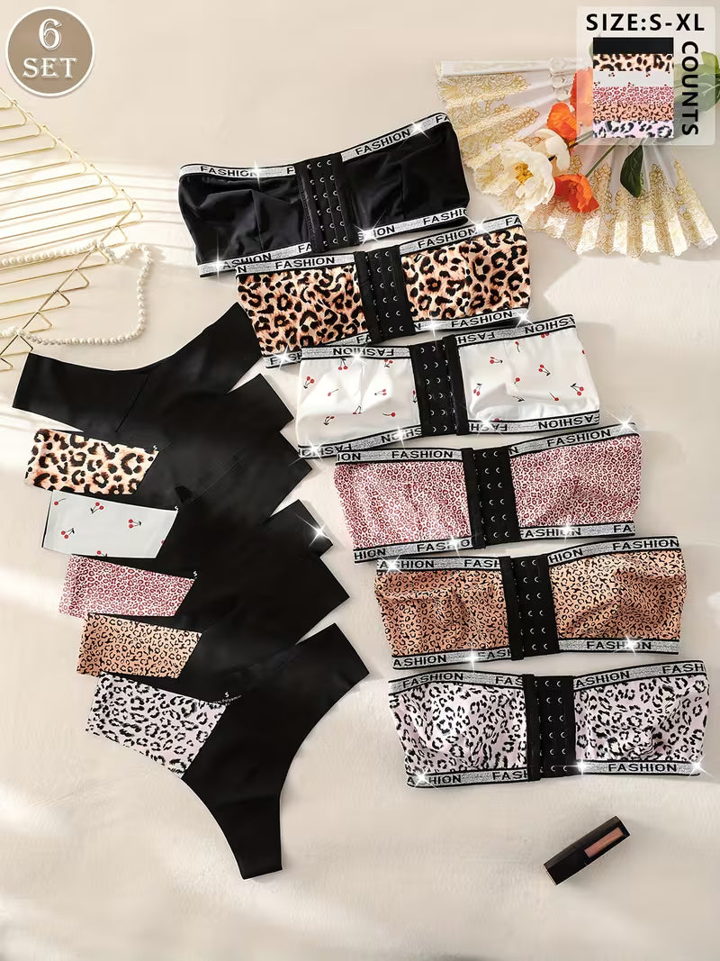 Pack of 6 Women's Bra & Panty Set – Soft Comfortable Everyday Lingerie Combo