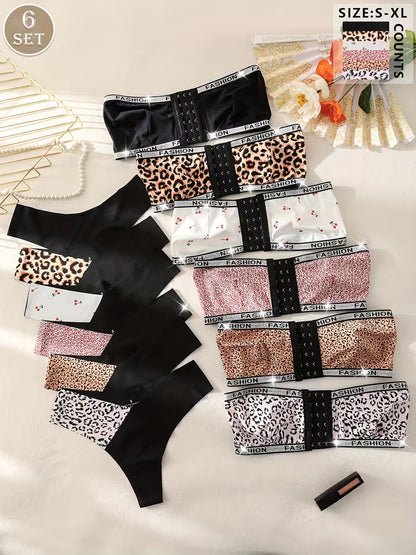 Pack of 6 Women's Bra & Panty Set – Soft Comfortable Everyday Lingerie Combo