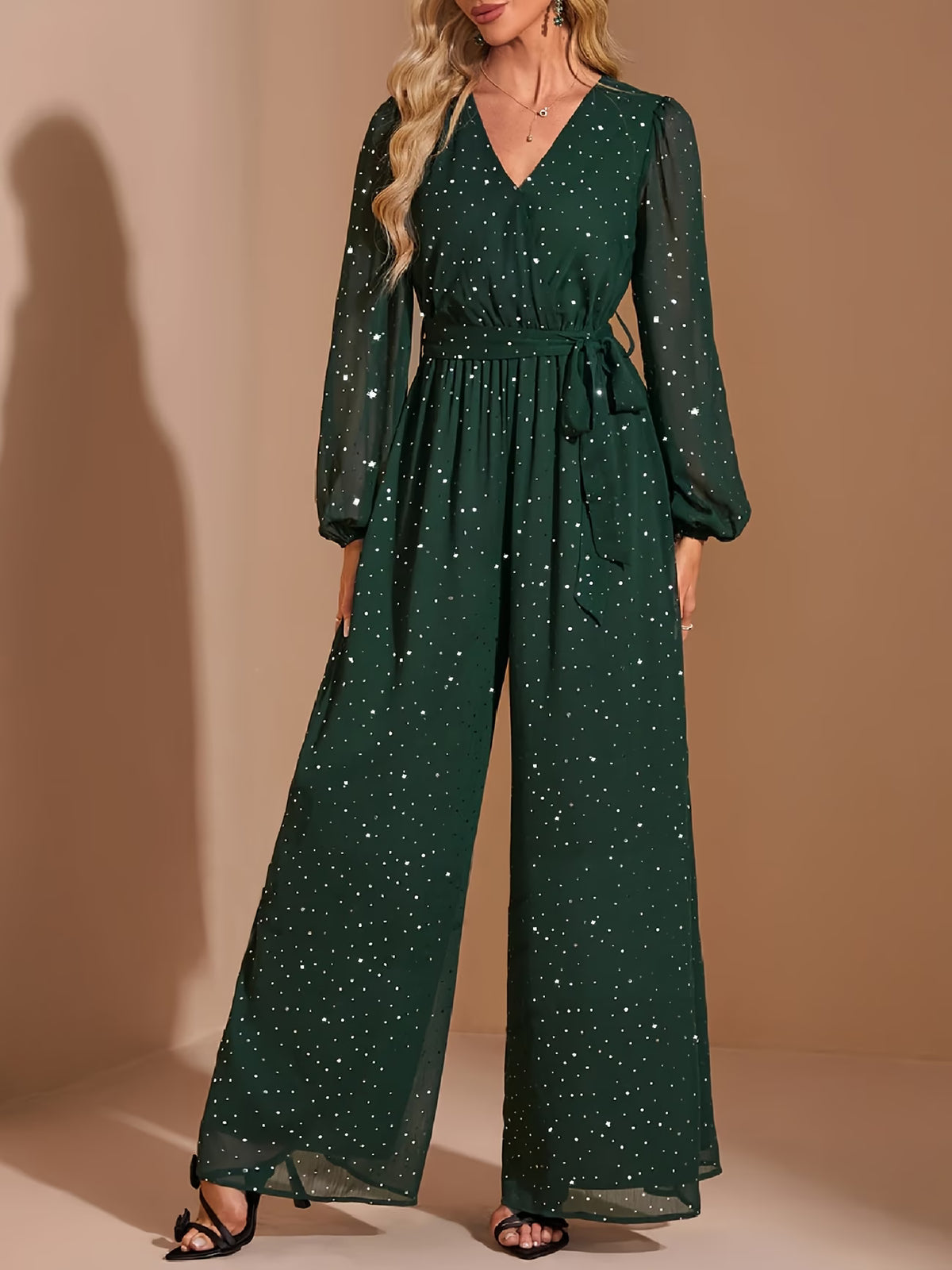 Women’s Dark Green Sequin Maxi Dress