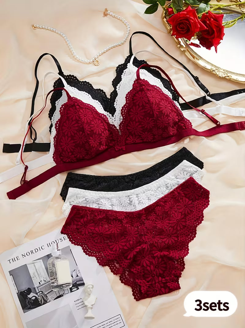 3 Sets Of Bra & Panties