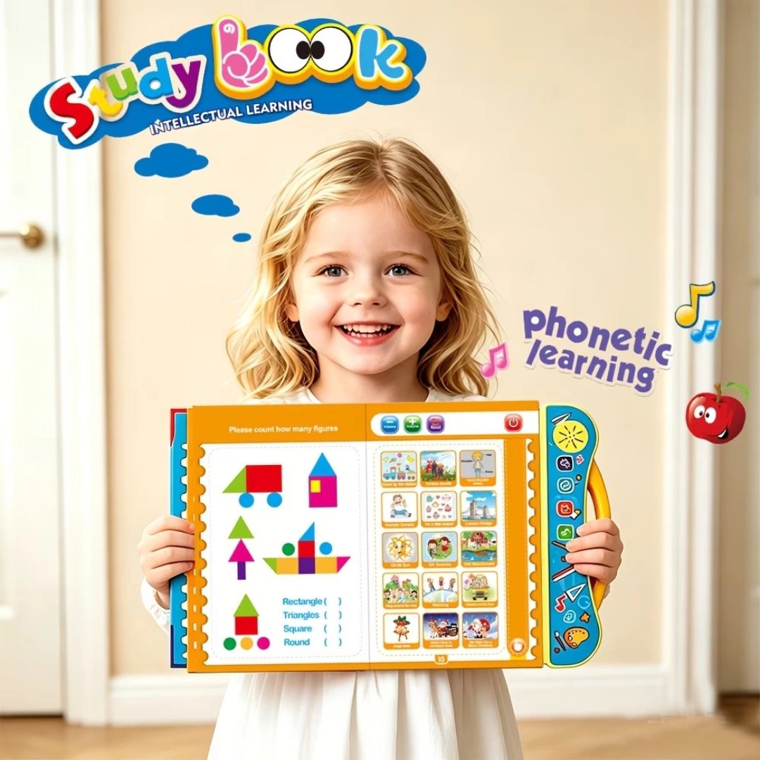 Talking Educational Book for ABCs, Numbers, Phonics, Transportation & Musical Instruments (Ages 3+)