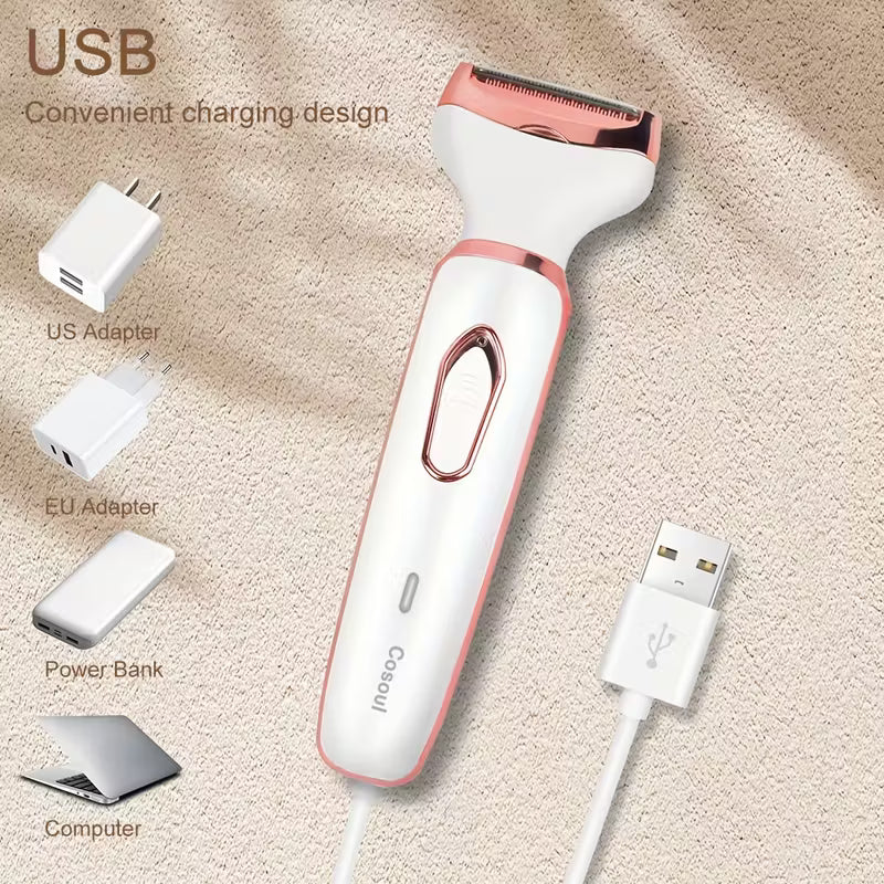 4-in-1 women grooming trimmer / facial hair remover kit