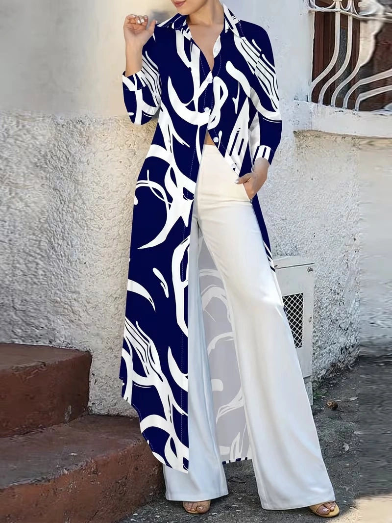 Autumn Celeste Elegant Maxi Co-Ord Set | T-Shirt & Straight-Fit Pants